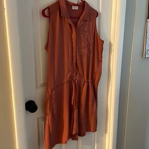 Pink Lily collared romper